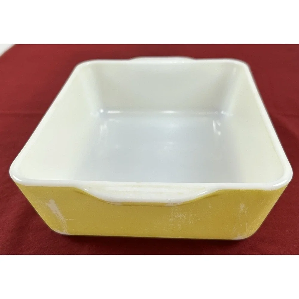 Vintage PYREX Sunny Lemon Yellow Casserole Refrigerator Dish #0503 USA SEE DESCR
